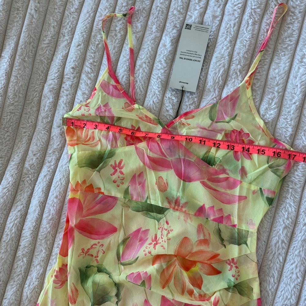 NWT Blackbough Bridget Sheer Sun Dress - Oasis - Asymmetrical Ruffled Slip - Picture 11 of 16